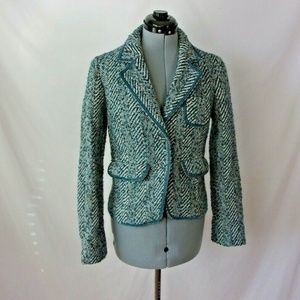 Massimo Dutti Wool Alpaca Blend Jacket Teal M